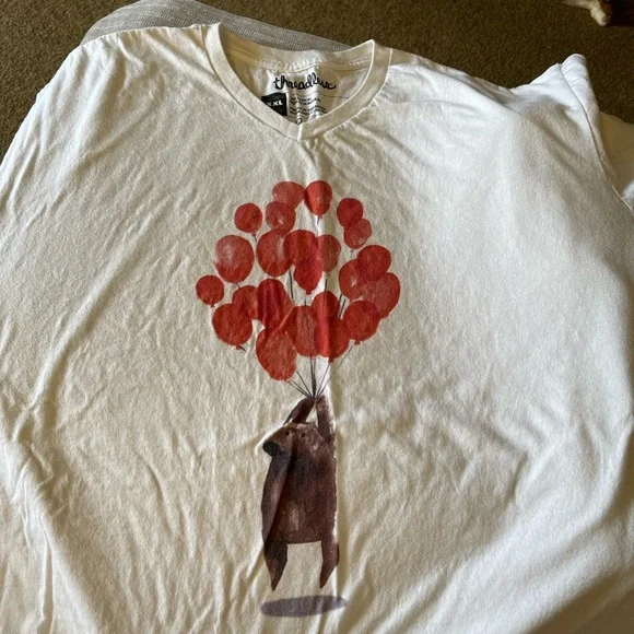 Threadless 2XL T-Shirts Bear with Balloons & Humorous Eye Chart - Picture 2 of 11